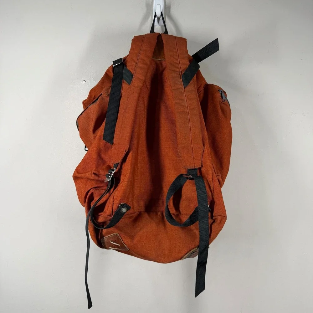 Vtg Class-5 Mountaineering Hiking Backpack Burnt Orange Canvas Rucksack USA Made